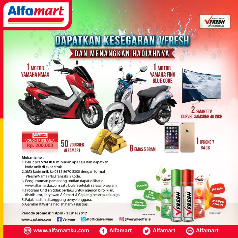 Gratis Motor Yamaha NMAX Yamaha FINO Smart TV Iphone 7 Emas