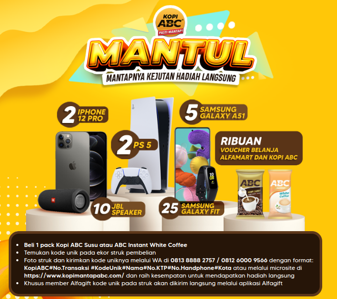 Kopi ABC Mantul Kirim Kode Unik Ekor Struk Menangkan Hadiah Iphone 12